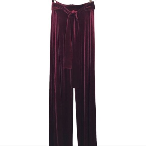 Misa Los Angeles Aliya Velvet Pant Wide Leg High Rise Vacation Holiday Date XS - Picture 3 of 12